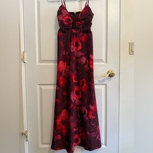 Abercrombie Bra-Free Burgundy Floral Dress (size Small)